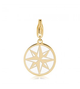 Charm donna gioielli Sagapò Happy in acciaio 316L pvd oro Rosa dei Venti sha308