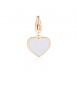 Charm donna gioielli Sagapò Happy in acciaio 316L pvd oro rosa e smalto bianco Cuore sha326
