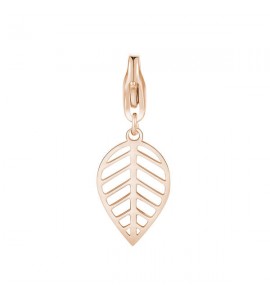 Charm donna gioielli Sagapò Happy in acciaio 316L pvd oro rosa Foglia sha312