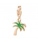 Charm donna gioielli Sagapò Happy in acciaio 316L pvd oro rosa Palma smalto verde sha381