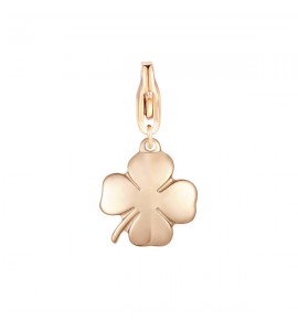 Charm donna gioielli Sagapò Happy in acciaio 316L pvd oro rosa Quadrifoglio sha328