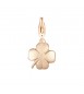 Charm donna gioielli Sagapò Happy in acciaio 316L pvd oro rosa Quadrifoglio sha328