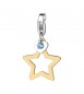 Charm donna gioielli Sagapò Happy in acciaio 316L pvd oro Stella Gialla zircone sha268