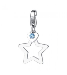 Charm donna gioielli Sagapò Happy in acciaio 316L Stella Bianca zircone sha267