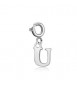 Charm Donna Gioielli Sagapò Happy in acciaio lettera U shar0u