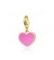 Charm donna gioielli Sagapò Happy in acciaio pvd oro e smalto fuscia Cuore sha393