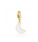 Charm donna gioielli Sagapò Happy in acciaio pvd oro Luna smalto Bianco sha395