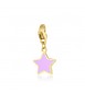 Charm donna gioielli Sagapò Happy in acciaio pvd oro Stella smalto Rosa sha397