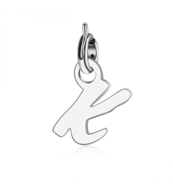 Charm donna gioielli Sagapò Letters in acciaio 316L lettera K slt1k