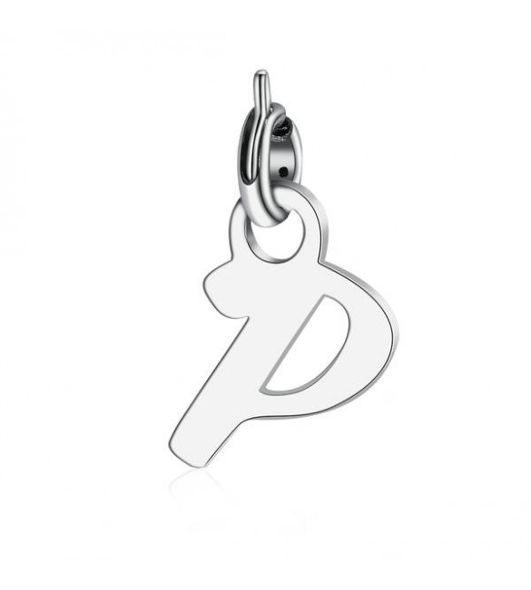 Charm donna gioielli Sagapò Letters in acciaio 316L lettera P slt1p