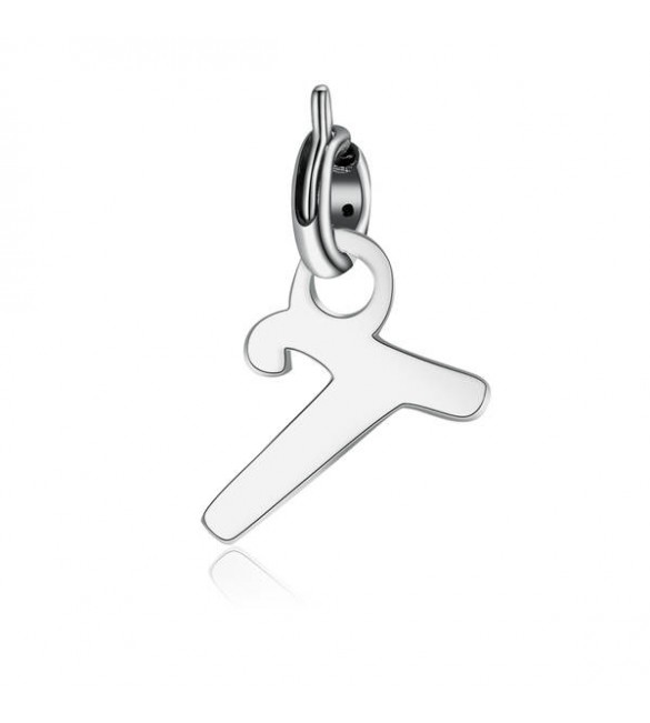 Charm donna gioielli Sagapò Letters in acciaio 316L lettera T slt1t