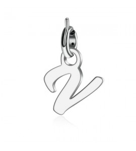 Charm donna gioielli Sagapò Letters in acciaio 316L lettera V slt1v