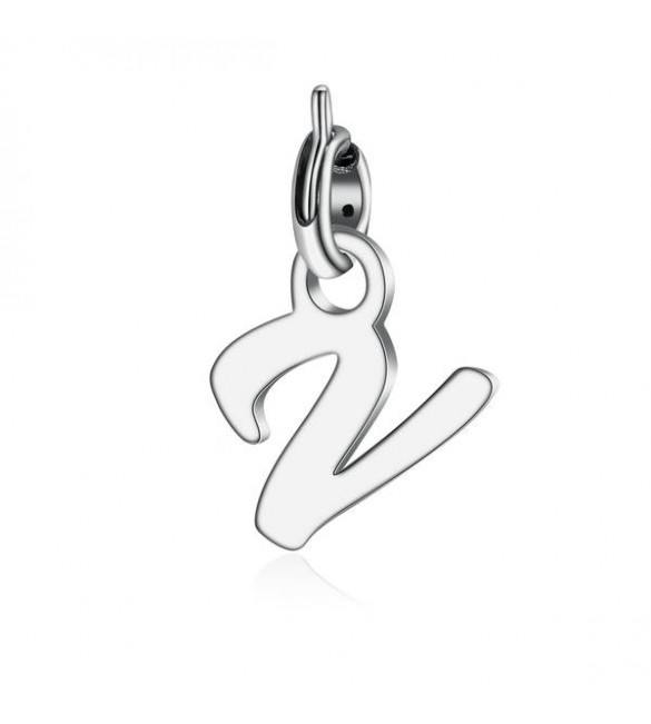 Charm donna gioielli Sagapò Letters in acciaio 316L lettera V slt1v