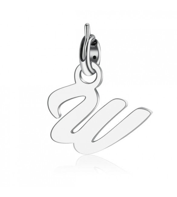 Charm donna gioielli Sagapò Letters in acciaio 316L lettera W slt1w