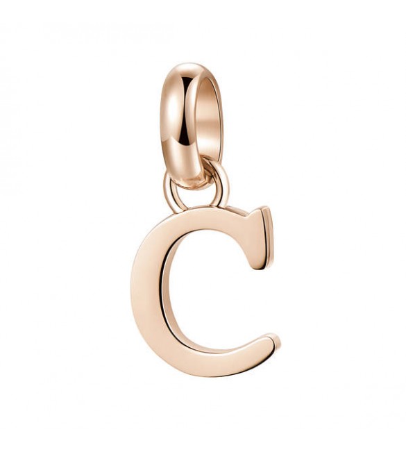 Charm gioielli Brosway Très Jolie in acciaio 316L pvd oro rosa lettera C btjm222