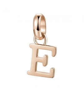 Charm gioielli Brosway Très Jolie in acciaio 316L pvd oro rosa lettera E btjm224