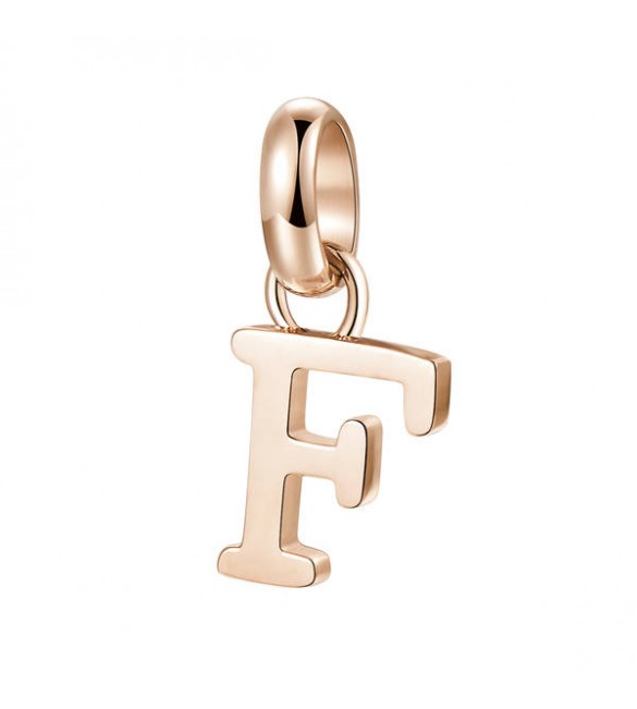Charm gioielli Brosway Très Jolie in acciaio 316L pvd oro rosa lettera F btjm225