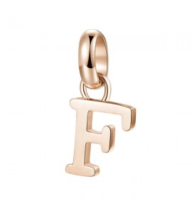 Charm gioielli Brosway Très Jolie in acciaio 316L pvd oro rosa lettera F btjm225