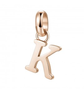 Charm gioielli Brosway Très Jolie in acciaio 316L pvd oro rosa lettera K btjm230