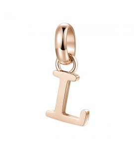 Charm gioielli Brosway Très Jolie in acciaio 316L pvd oro rosa lettera L btjm231