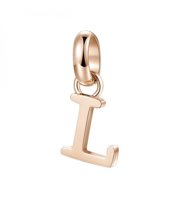 Charm gioielli Brosway Très Jolie in acciaio 316L pvd oro rosa lettera L btjm231