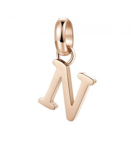 Charm gioielli Brosway Très Jolie in acciaio 316L pvd oro rosa lettera N btjm233