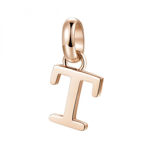 Charm gioielli Brosway Très Jolie in acciaio 316L pvd oro rosa lettera T btjm239