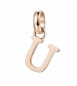 Charm gioielli Brosway Très Jolie in acciaio 316L pvd oro rosa lettera U btjm240
