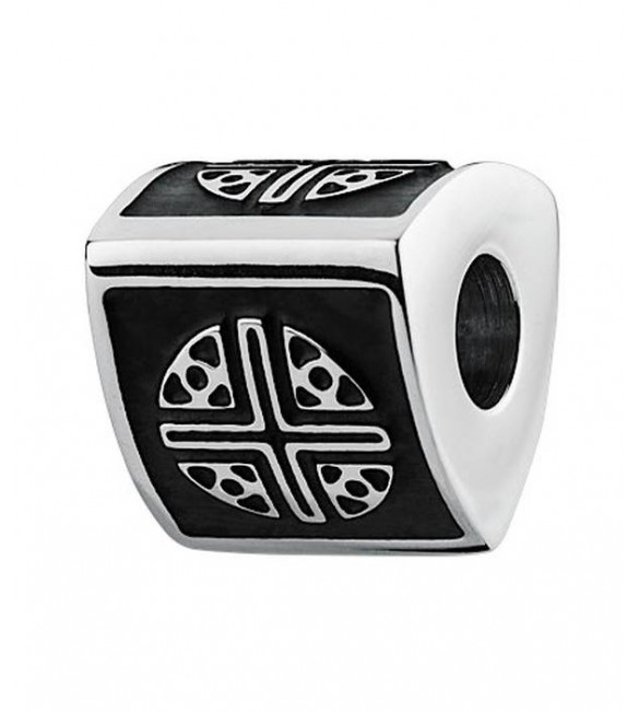 Charm uomo gioielli Brosway Très Jolie in acciaio 316L smalto pvd nero Croce Rinascimentale btjn02