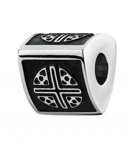 Charm uomo gioielli Brosway Très Jolie in acciaio 316L smalto pvd nero Croce Rinascimentale btjn02