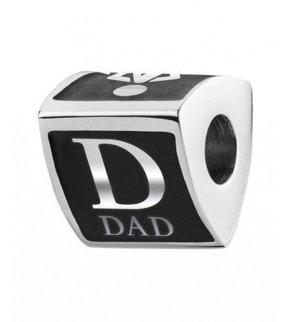 Charm uomo gioielli Brosway Très Jolie in acciaio 316L smalto pvd nero Dad Papà btjn89