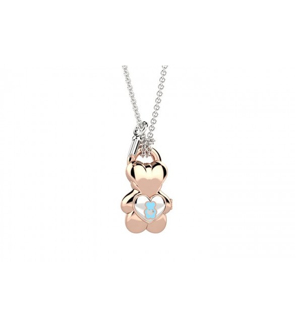 Collana Ciondolo Orsetto azzurro portami con te Gioielli Nanan in argento nan0392