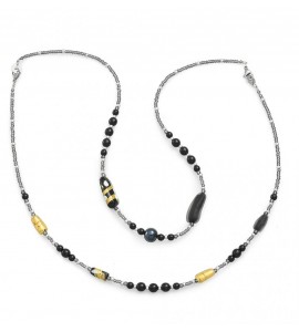 Collana donna gioielli Antica Murrina Gabrielle Top doppia Nero cob45a14
