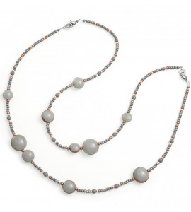 Collana donna gioielli Antica Murrina Mademoiselle lunga doppia Grigio cob52a12