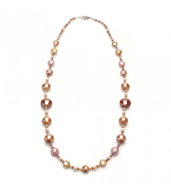 Collana donna gioielli Antica Murrina Twilight lunga Rosato bronzo cob12a33