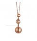 Collana Donna Gioielli Boccadamo Cristallarte in bronzo rosato con cristallo peach ed elemento effetto graffiato XGR487RS