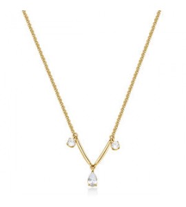 Collana Donna Gioielli Brosway Affinity in acciaio dorato con zirconi bff179