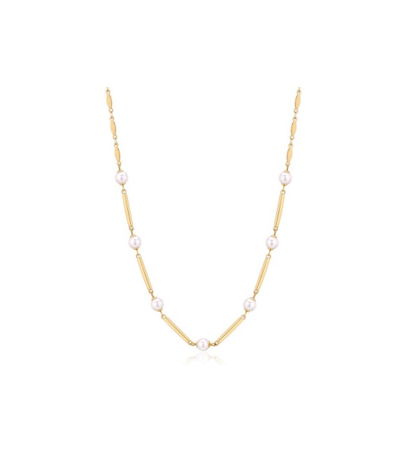Collana Donna Gioielli Brosway Affinity in acciaio pvd oro con perle bff161