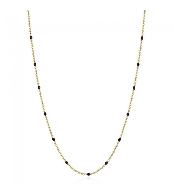Collana Donna Gioielli Brosway base per Charm Très Jolie in acciaio pvd oro con smalto nero bct62