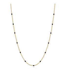 Collana Donna Gioielli Brosway base per Charm Très Jolie in acciaio pvd oro con smalto nero bct62