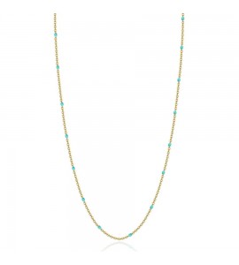 Collana Donna Gioielli Brosway base per Charm Très Jolie in acciaio pvd oro con smalto turchese bct63