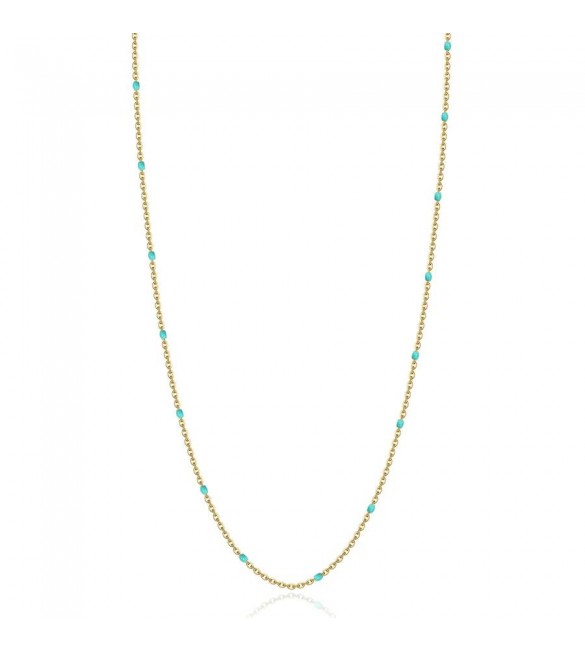Collana Donna Gioielli Brosway base per Charm Très Jolie in acciaio pvd oro con smalto turchese bct63