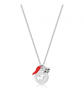 Collana donna gioielli Brosway Chakra in acciaio 316L con Elefante e smalto rosso bhkl07