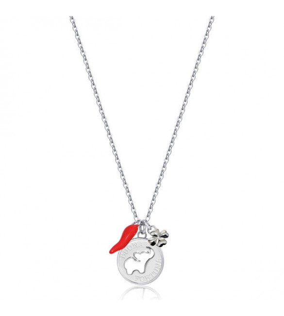 Collana donna gioielli Brosway Chakra in acciaio 316L con Elefante e smalto rosso bhkl07