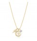 Collana donna gioielli Brosway Chakra in acciaio 316L pvd oro con Rosa dei Venti e cristalli crystal bhkl06