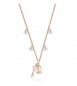 Collana donna gioielli Brosway Chakra in acciaio 316L pvd oro rosa con Lucchetto e cristalli crystal bhkl12