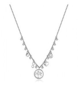 Collana donna gioielli Brosway Chakra in acciaio con Albero della Vita e cristalli bhkn100