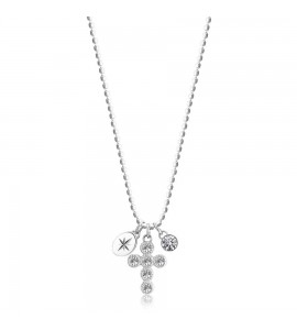 Collana Donna Gioielli Brosway Chakra in acciaio con Croce e cristalli crystal bhkn060