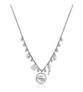 Collana donna gioielli Brosway Chakra in acciaio con Elefante e cristalli bhkn099