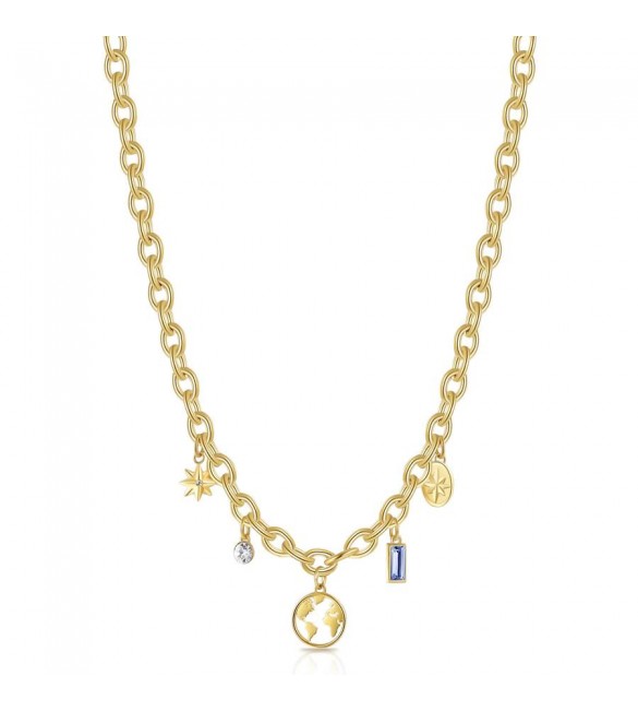 Collana Donna Gioielli Brosway Chakra in acciaio pvd oro con Globo bhkn073